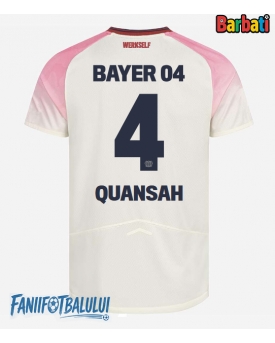 Bayer Leverkusen Jarell Quansah #4 Tricou Fotbal Replică 2025-26 Barbati Deplasare